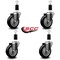 Service Caster 4'' Black Poly Wheel Swivel 1-3/8'' Expanding Stem Caster Set, 4PK SCC-EX20S414-PPUB-BLK-138-4 - alternate 4
